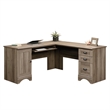 Pemberly Row L-Shaped Contemporary Engineered Wood Computer Desk in Salt Oak