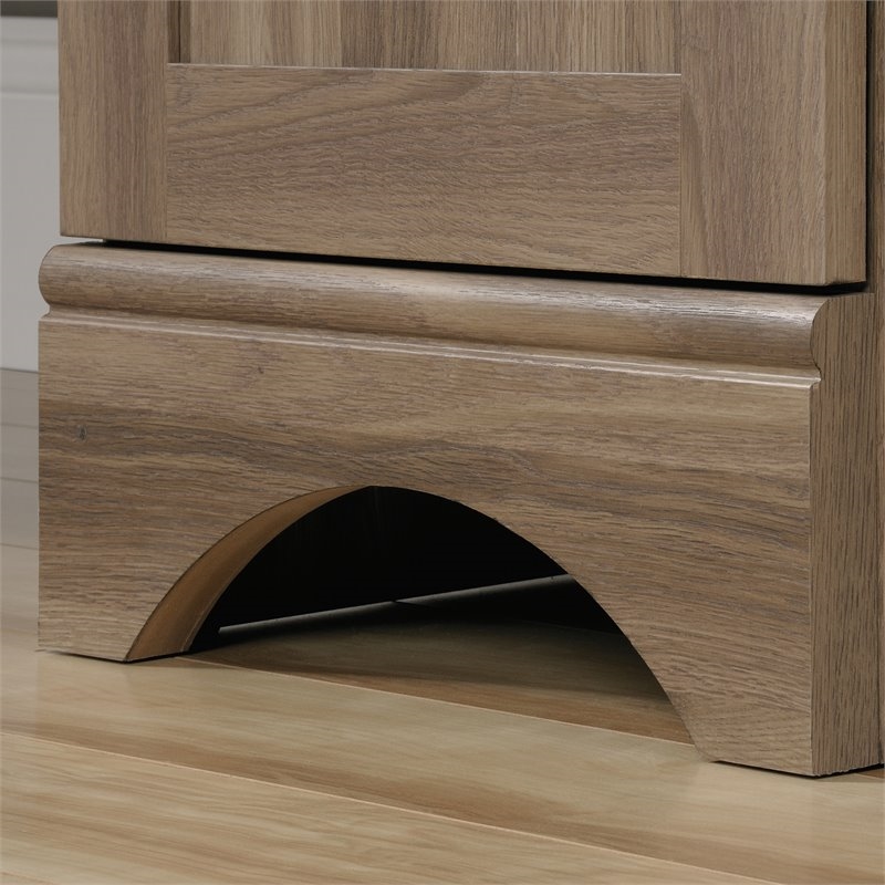 Pemberly Row L-Shaped Contemporary Engineered Wood Computer Desk in Salt Oak