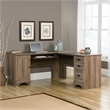 Pemberly Row L-Shaped Contemporary Engineered Wood Computer Desk in Salt Oak