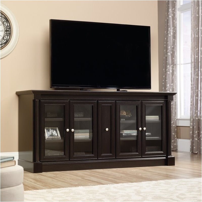 Pemberly Row Transitional Wood TV Stand for TVs up to 70" in Wind Oak