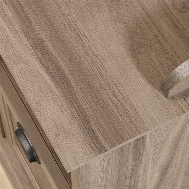 Pemberly Row Contemporary Wood L-Shaped Computer Desk in Salt Oak