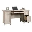Pemberly Row Contemporary Wood Computer Desk in Chalked Chestnut