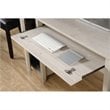 Pemberly Row Contemporary Wood Computer Desk in Chalked Chestnut