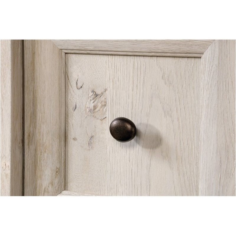 Pemberly Row Contemporary Wood Computer Desk in Chalked Chestnut