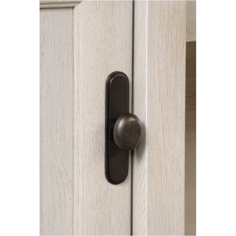 Pemberly Row Contemporary Wood Computer Desk in Chalked Chestnut