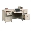 Pemberly Row Engineered Wood 4-Drawers Office Executive Desk in Chalked Chestnut