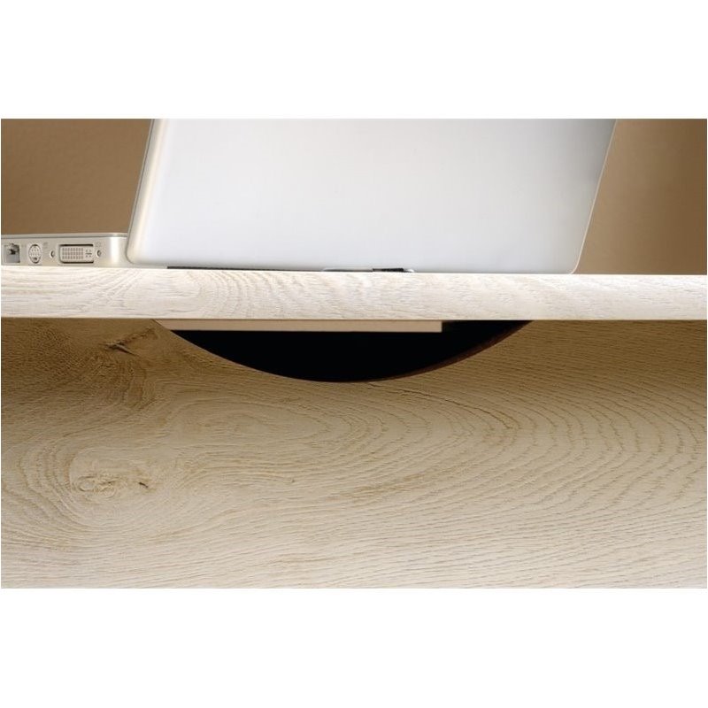 Pemberly Row Engineered Wood 4-Drawers Office Executive Desk in Chalked Chestnut