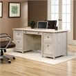 Pemberly Row Engineered Wood 4-Drawers Office Executive Desk in Chalked Chestnut