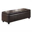 Pemberly Row Faux Leather Storage Bench in Brown