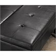 Pemberly Row Faux Leather Coffee Table Storage Ottoman in Black