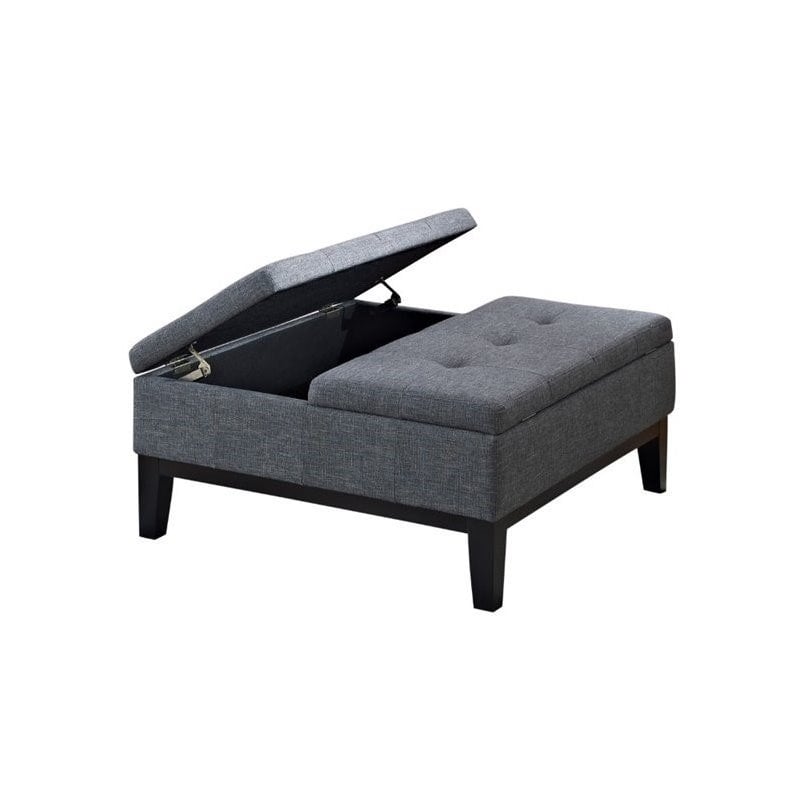 Pemberly Row Coffee Table Storage Ottoman in Gray