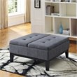 Pemberly Row Coffee Table Storage Ottoman in Gray