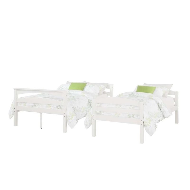 Pemberly Row Twin over Full Bunk Bed in White