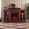 Pemberly Row Electric Fireplace w Bookcases in Mahogany