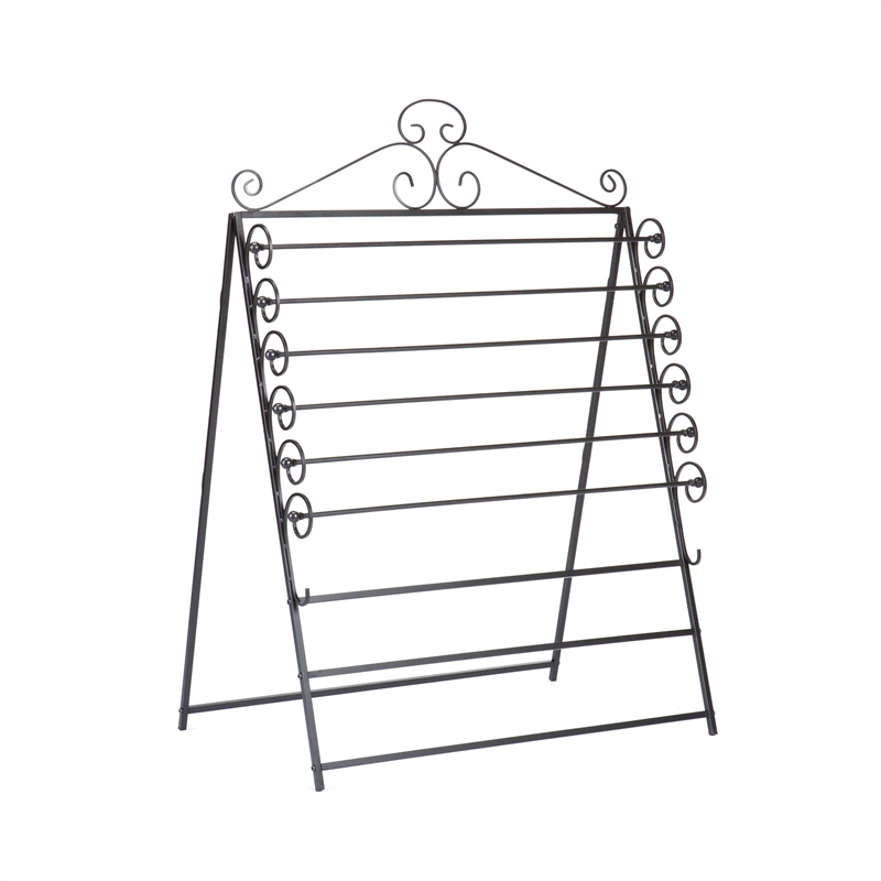 Pemberly Row Easel Wall Mount Craft Storage Rack in Black
