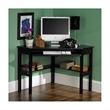 Pemberly Row Transitional Wood Corner Computer Desk in Painted Black