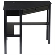 Pemberly Row Transitional Wood Corner Computer Desk in Painted Black