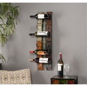 pemberly row wall mount wine storage in earth tones