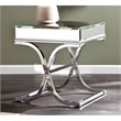 Pemberly Row Mirrored End Table in Chrome