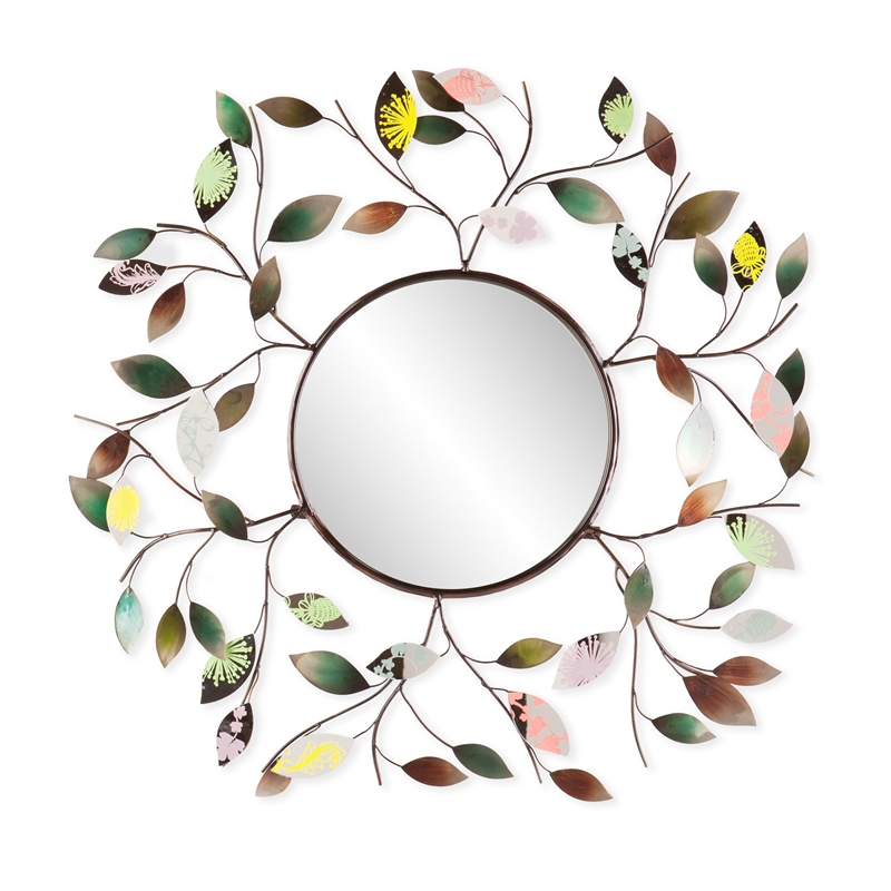 Pemberly Row Decorative Metal Frame Wall Mirror in Multi-Color