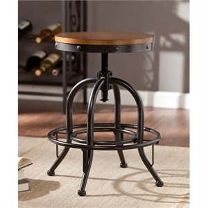 Pemberly Row 24.25&quot Adjustable Swivel Counter Stool in Pine