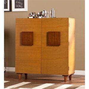 Pemberly Row Anywhere Bar Cabinet in Oak and Espresso