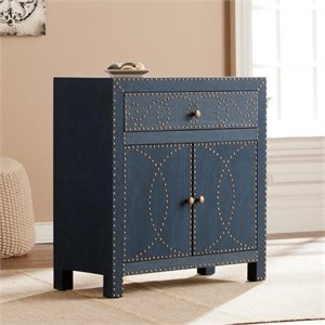 pemberly row double door accent chest in soft navy