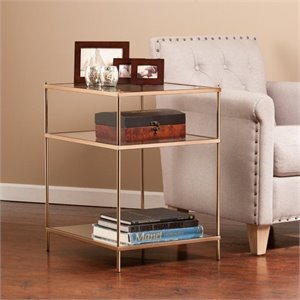 pemberly row glass side table in metallic gold