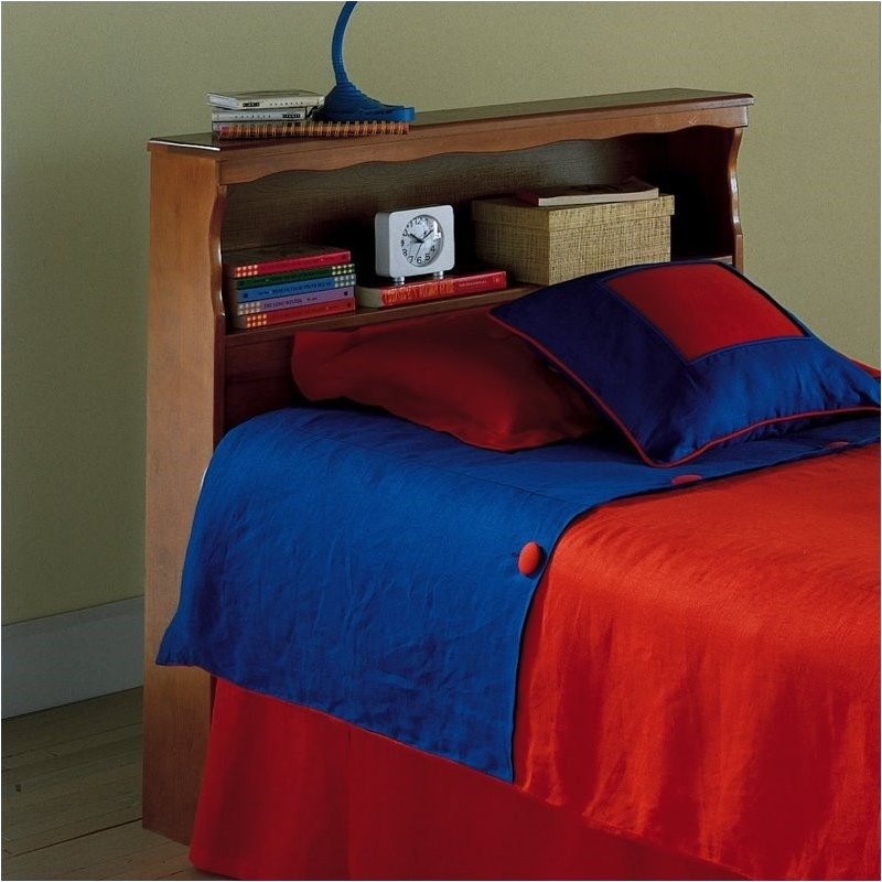 Pemberly Row Twin Wood Bookcase Headboard in Maple PR894615464