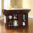Pemberly Row Natural Wood Top Mahogany Kitchen Island