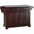 Pemberley Row Solid Wood Gray Mahogany Kitchen Island Rectangular Adjustable Shelves 52