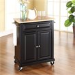Pemberly Row 1-Drawer Traditional Wood Kitchen Cart in Black/Natural