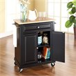 Pemberly Row 1-Drawer Traditional Wood Kitchen Cart in Black/Natural