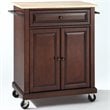 Pemberly Row Traditional Wood Kitchen Cart in Mahogany/Natural