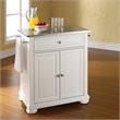 Pemberly Row Traditional Wood Kitchen Island with Stainless Steel Top in White