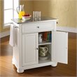 Pemberly Row Traditional Wood Kitchen Island with Stainless Steel Top in White