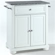 Pemberly Row Traditional Wood Kitchen Island with Granite Top in White/Gray