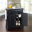 Pemberly Row Traditional Wood Kitchen Island with Stainless Steel Top in Black