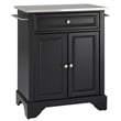 Pemberly Row Traditional Wood Kitchen Island with Stainless Steel Top in Black