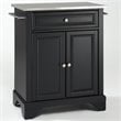 Pemberly Row Traditional Wood Kitchen Island with Stainless Steel Top in Black
