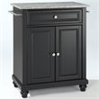 Pemberly Row Solid Granite Top Kitchen Island in Black