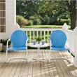 Pemberly Row 3 Metal Outdoor Seating Set in Sky Blue