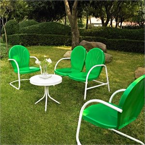 pemberly row 4 metal outdoor seating set in grasshopper greeen