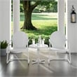 Pemberly Row 3 Metal Outdoor Seating Set in White