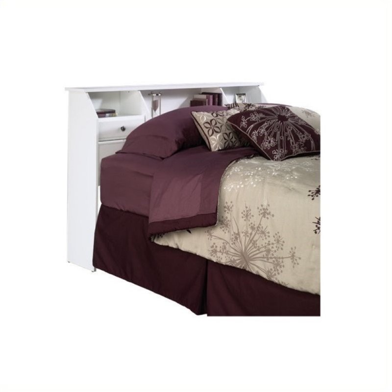 Pemberly Row Full Queen Bookcase Headboard in White Cymax Business