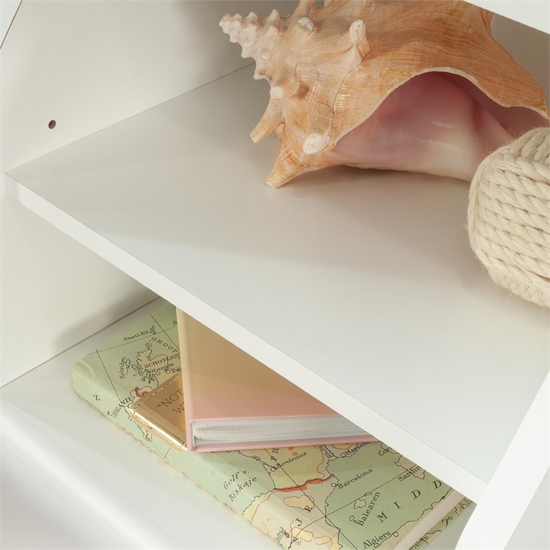 Pemberly Row 2 Shelves Wood Twin Bookcase Headboard in White