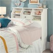 Pemberly Row 2 Shelves Wood Twin Bookcase Headboard in White