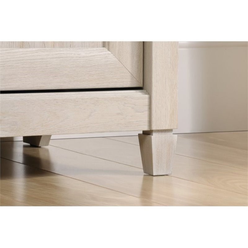 Pemberly Row Modern 2-Door Engineered Wood Chest in Chalked Chestnut