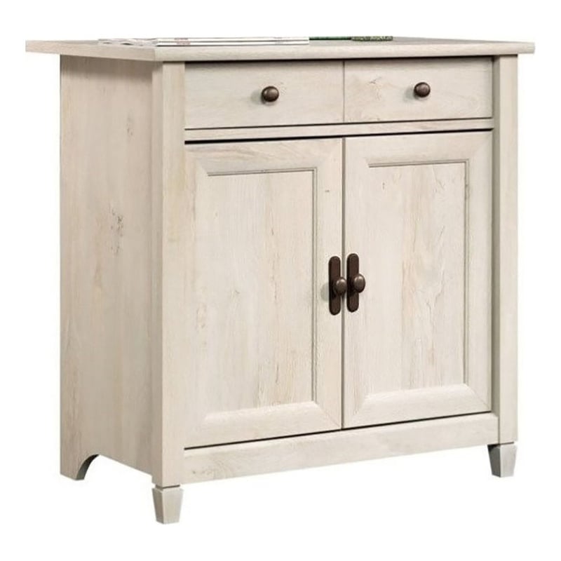 Pemberly Row Modern 2-Door Engineered Wood Chest in Chalked Chestnut