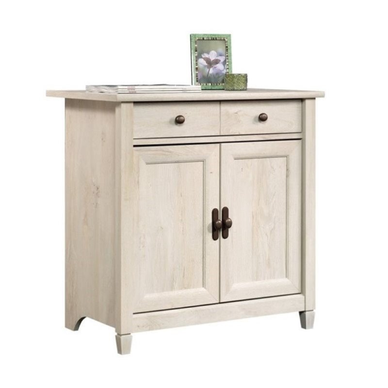Pemberly Row Modern 2-Door Engineered Wood Chest in Chalked Chestnut